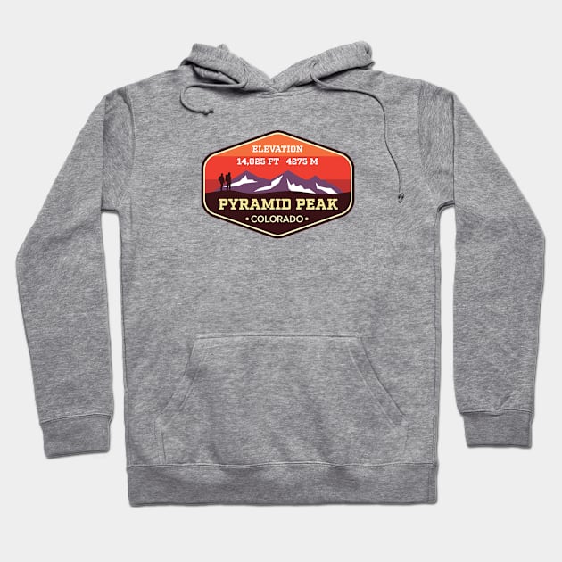 Pyramid Peak Colorado - 14ers Mountain Climbing Badge Hoodie by TGKelly